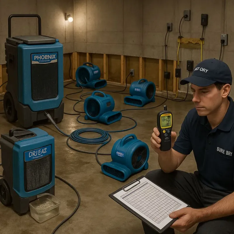 Structural Drying and Dehumidification process in Johnstown, NY